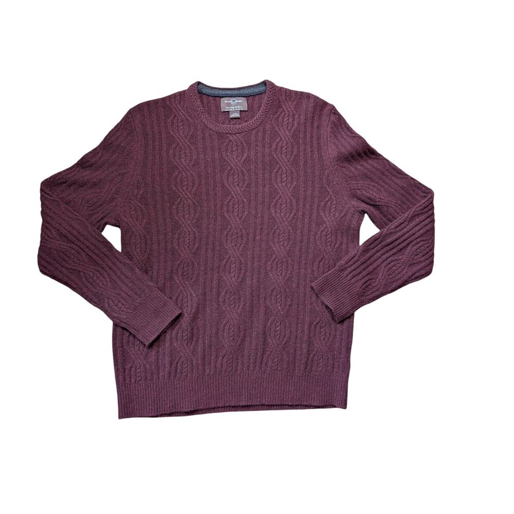 BLACK-BROWN 2 PLY 100% Cashmere, CREWNECK sweater; SO SOFT!! XL; Maroon
